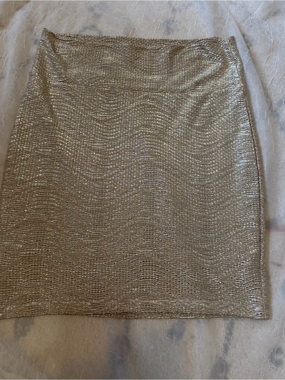 Decree Metallic Gold Pencil Skirt
